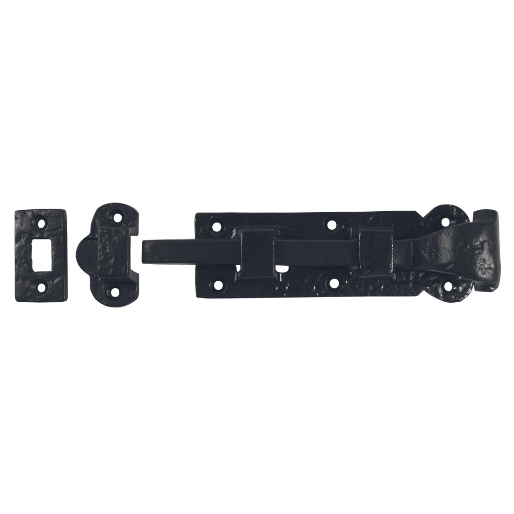 Devoran Black Straight Curled Head Flush Bolt (4 Inch)